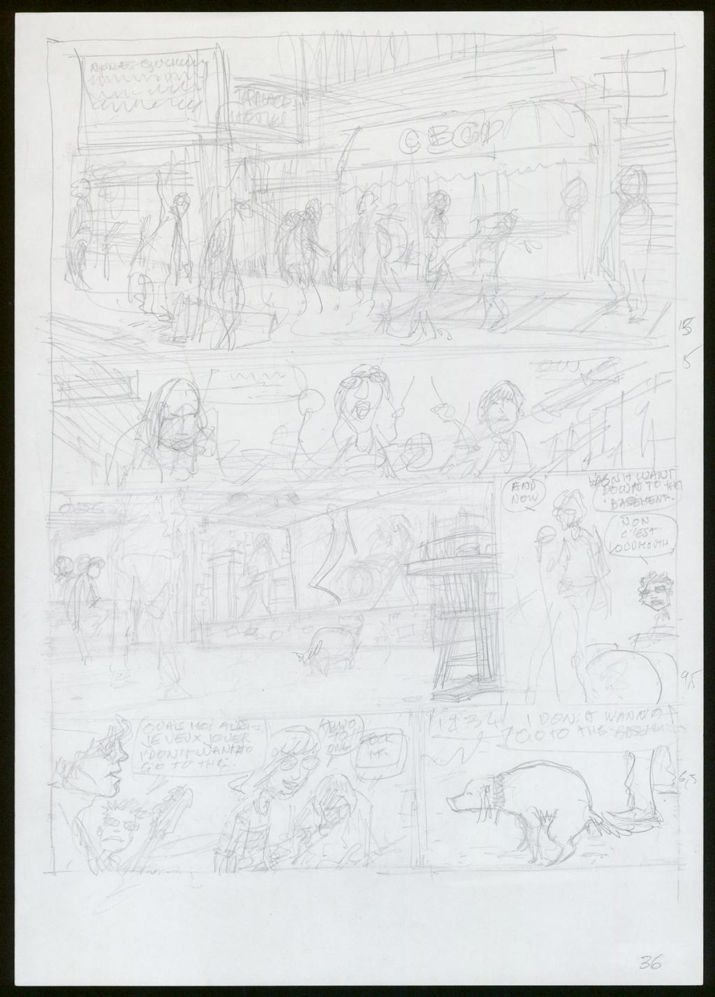 Planche originale n°36 et son crayonné préparatoire - Eric Cartier - Mine de plomb et encre de Chine sur papier - 3788