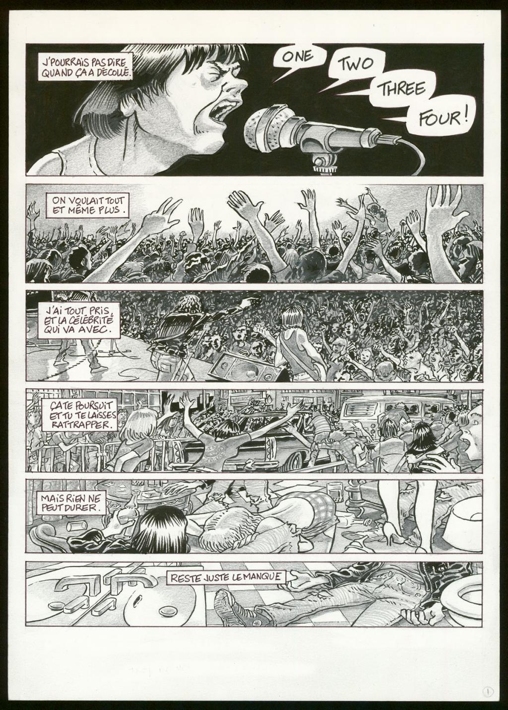 Planche originale n°1 et son crayonné préparatoire - Eric Cartier - Mine de plomb et encre de Chine sur papier - 3791