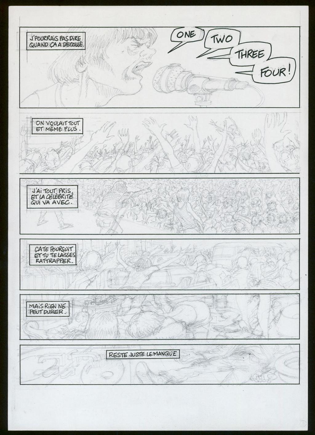 Planche originale n°1 et son crayonné préparatoire - Eric Cartier - Mine de plomb et encre de Chine sur papier - 3791