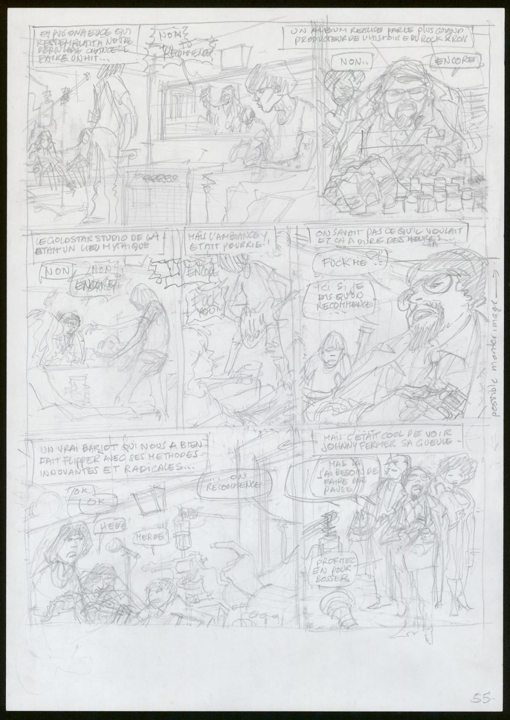 Planche originale n°55 et son crayonné préparatoire - Eric Cartier - Mine de plomb et encre de Chine sur papier - 3625