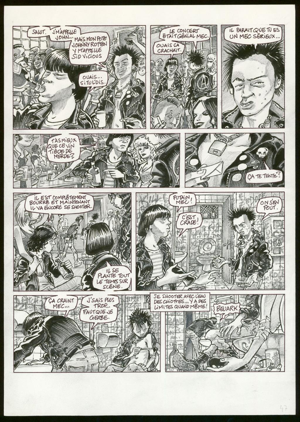 Planche originale n°47 et son crayonné préparatoire - Eric Cartier - Mine de plomb et encre de Chine sur papier - 3627