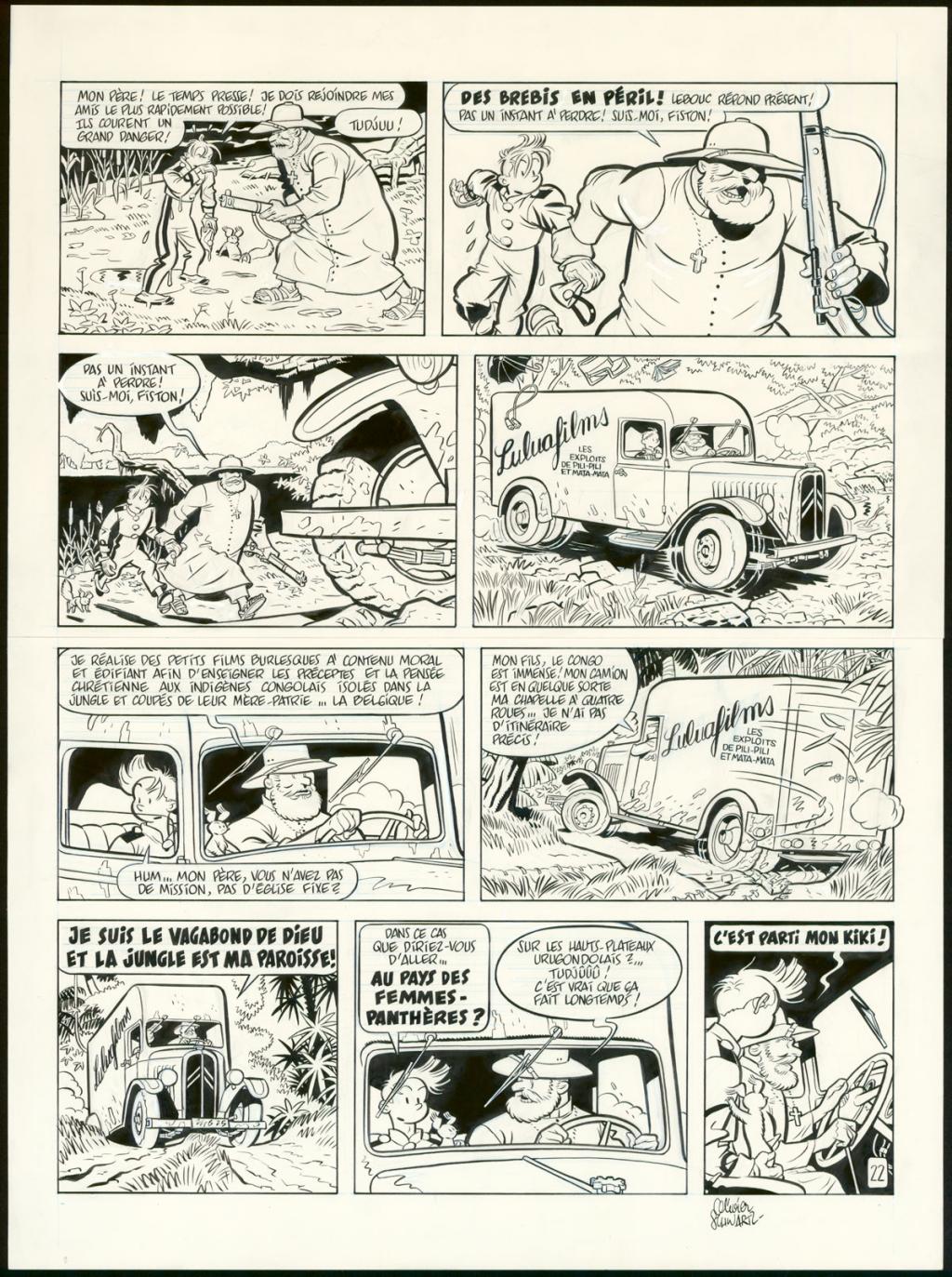 Planche originale n°22 - Olivier Schwartz - Encre de Chine et crayon bleu sur papier - 6177