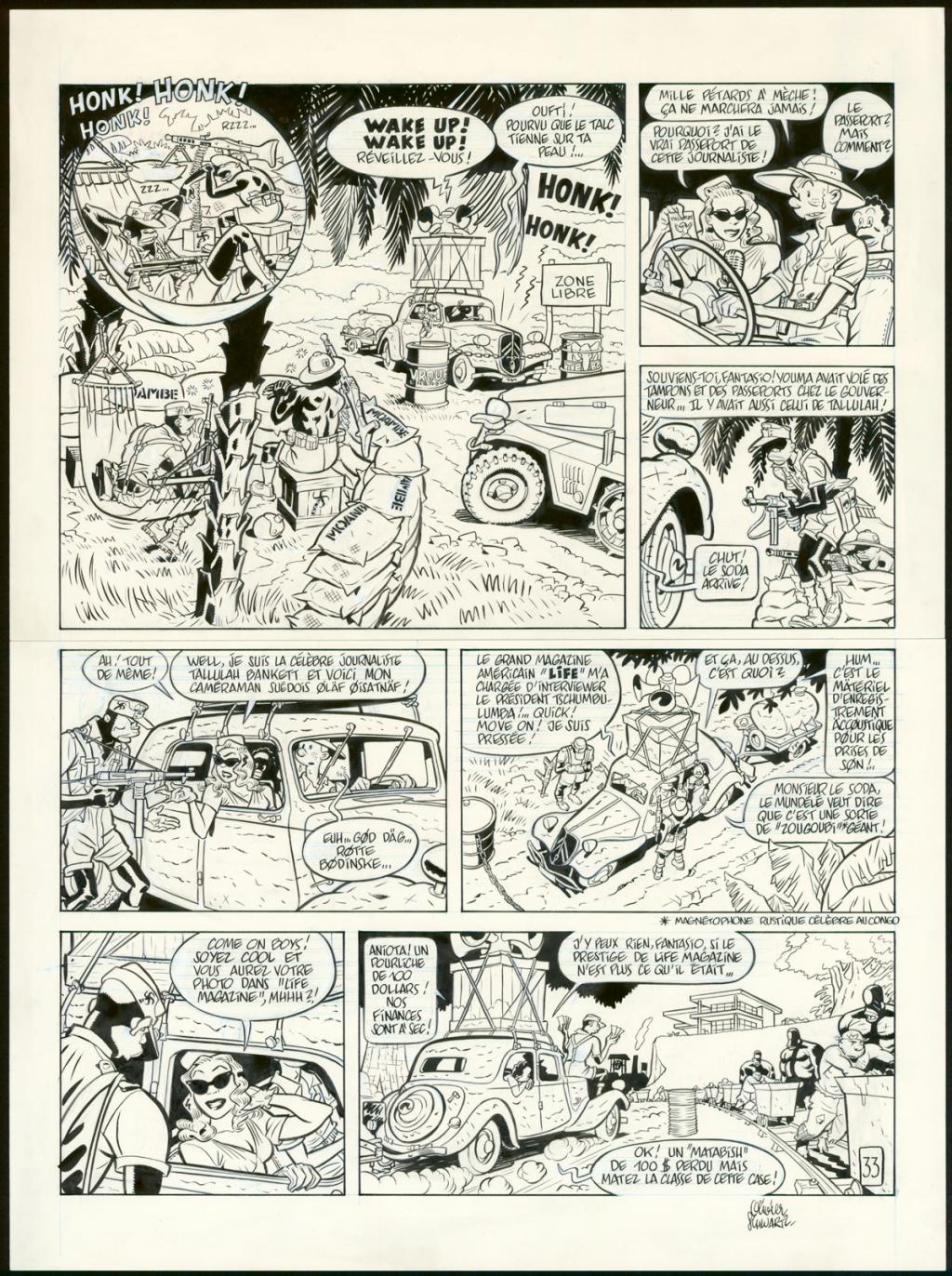 Planche originale n°33 - Olivier Schwartz - Encre de Chine et crayon bleu sur papier - 6174