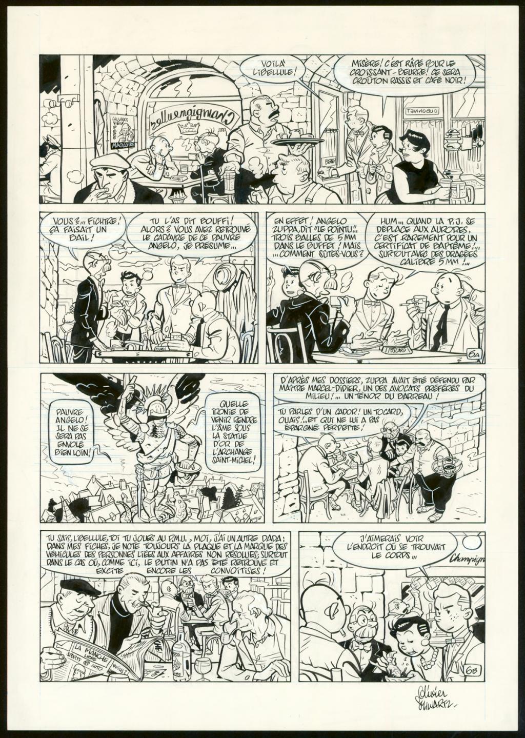 Planche originale n°6 - Olivier Schwartz - Encre de Chine et crayon bleu sur papier - 6173