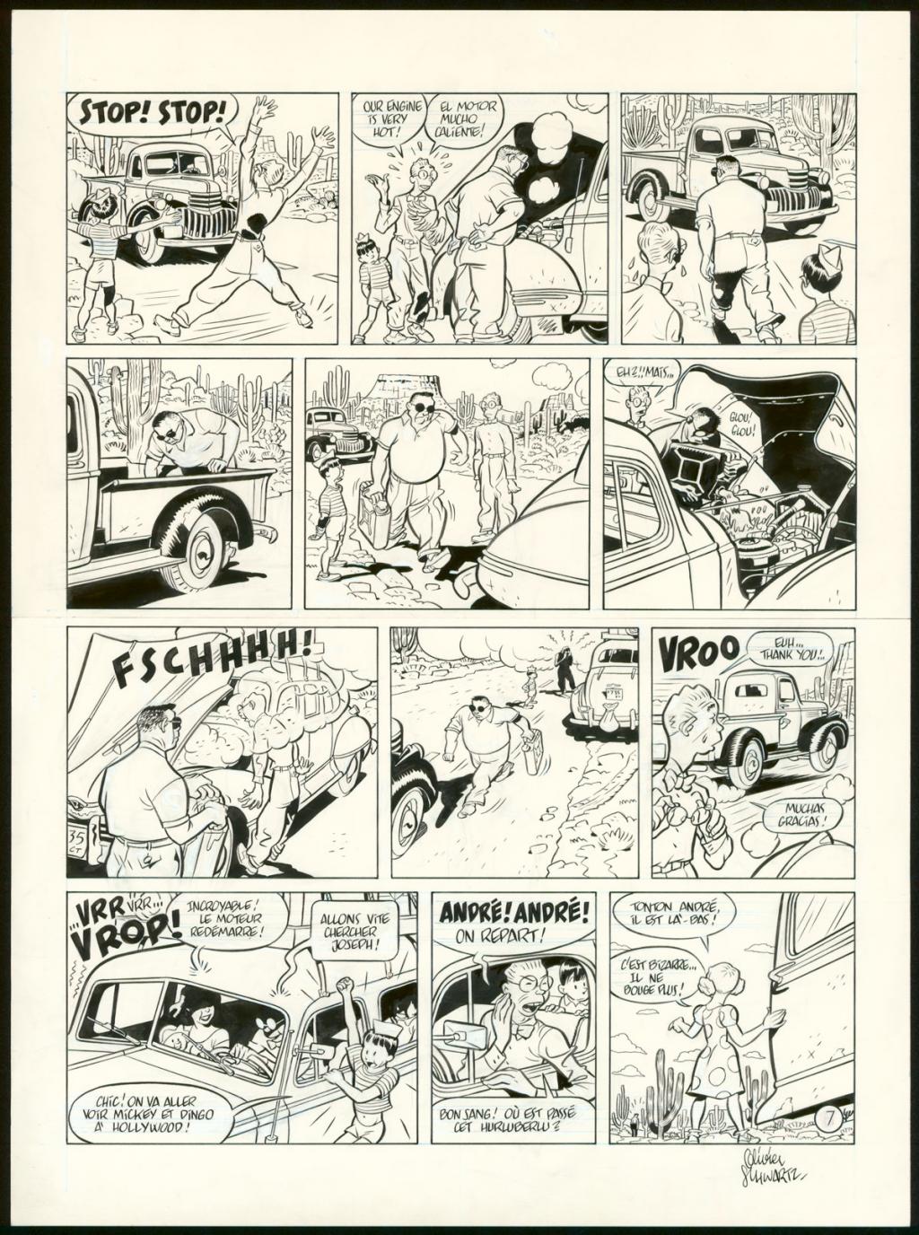 Planche originale n°7 - Olivier Schwartz - Encre de Chine et crayon bleu sur papier - 6148