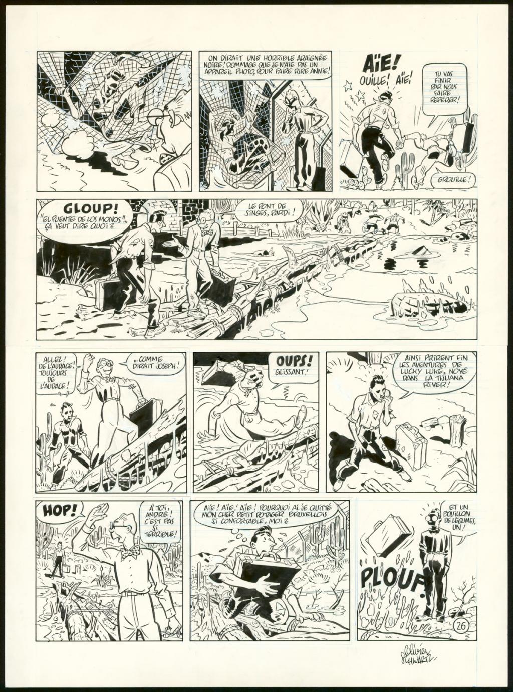 Planche originale n°26 - Olivier Schwartz - Encre de Chine et crayon bleu sur papier - 6149