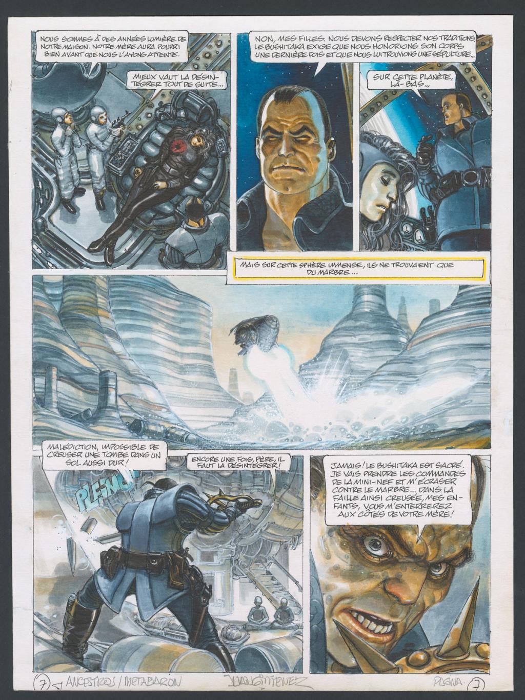 Planche originale n°7 accompagnée de sa première étape - Juan Gimenez - Technique mixte - 4400