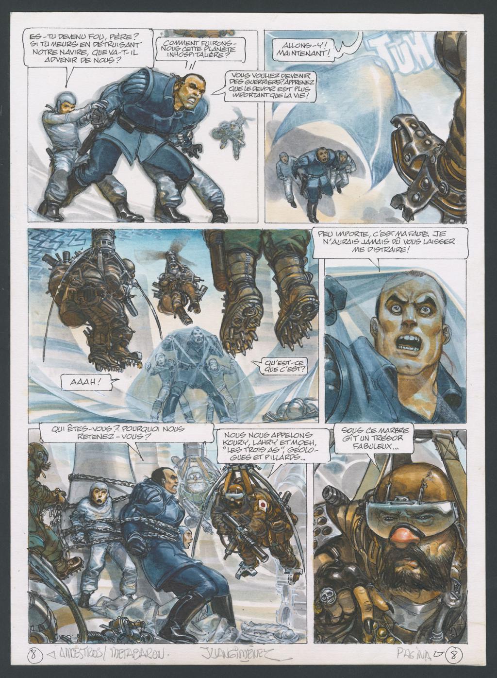 Planche originale n°8 accompagnée de sa première étape - Juan Gimenez - Technique mixte - 4401