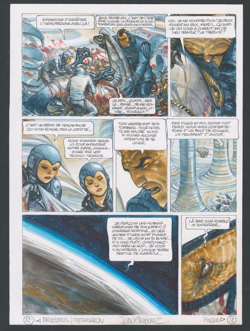 Planche originale n°12 accompagnée de sa première étape - Juan Gimenez - Technique mixte - 4405