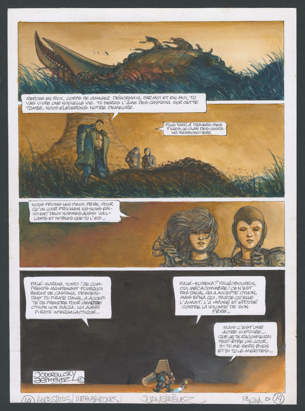 Planche originale n°14 accompagnée de sa première étape - Juan Gimenez - Technique mixte - 4407