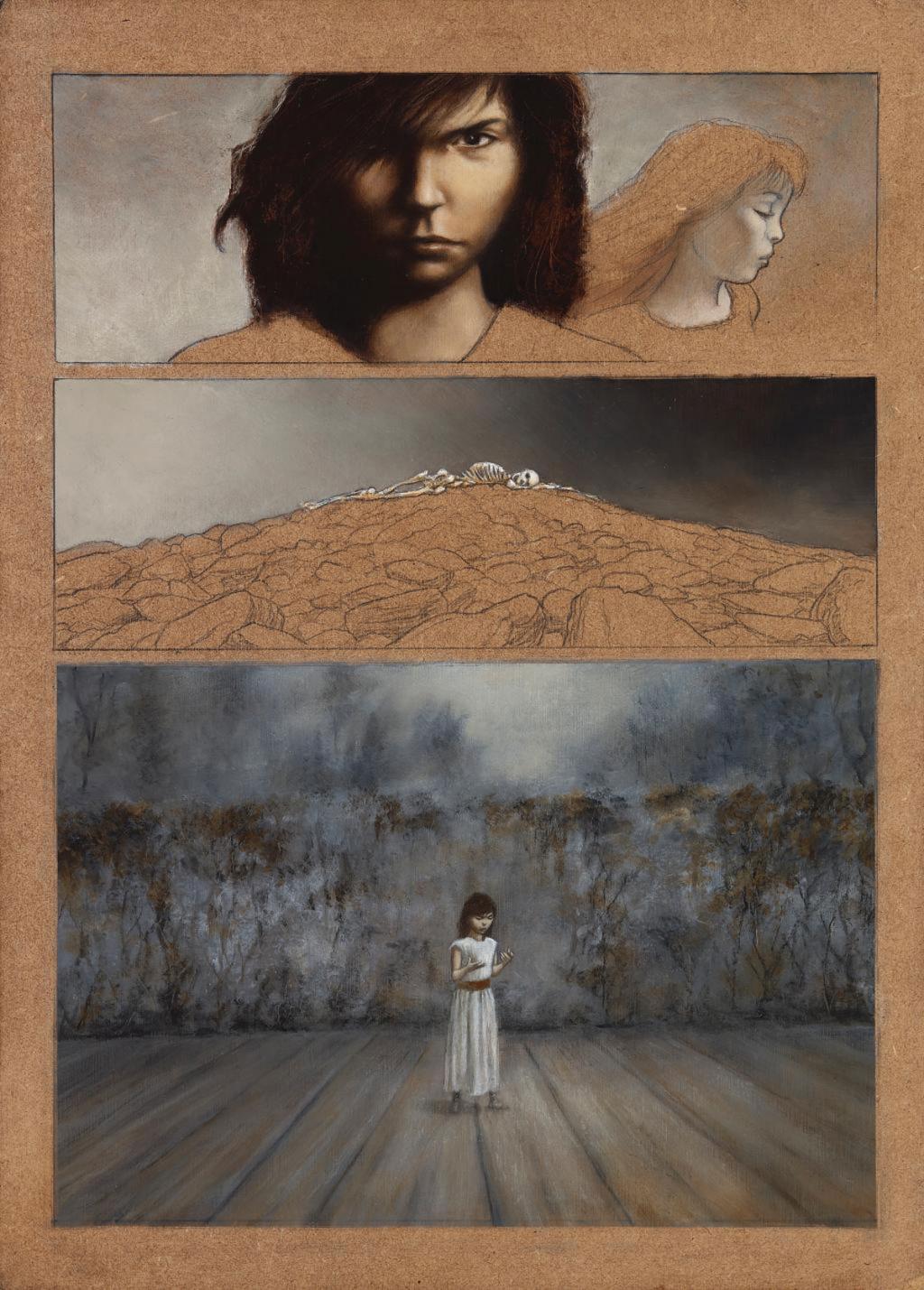 Planche originale n°7 - Régis Penet - Huile et crayon sur bois - 3563