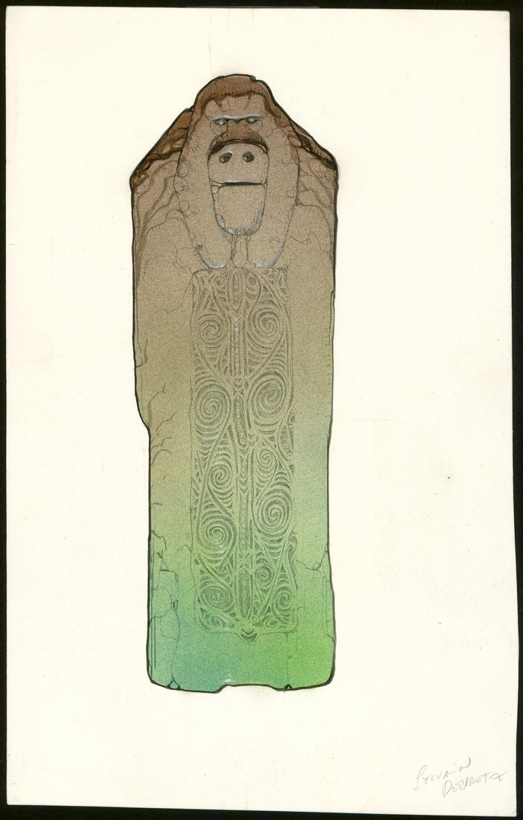 Concept art pour le film La Planète des Singes par Tim Burton - Sylvain Despretz - Technique mixte sur papier - 3647