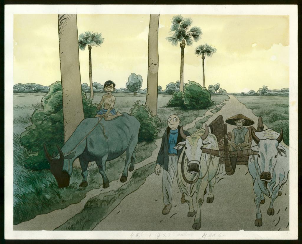 Illustration originale pour une jaquette réalisée à l'occasion de la sortie de l'album - Frank Le Gall - Aquarelle et encre de Chine sur papier - 3639