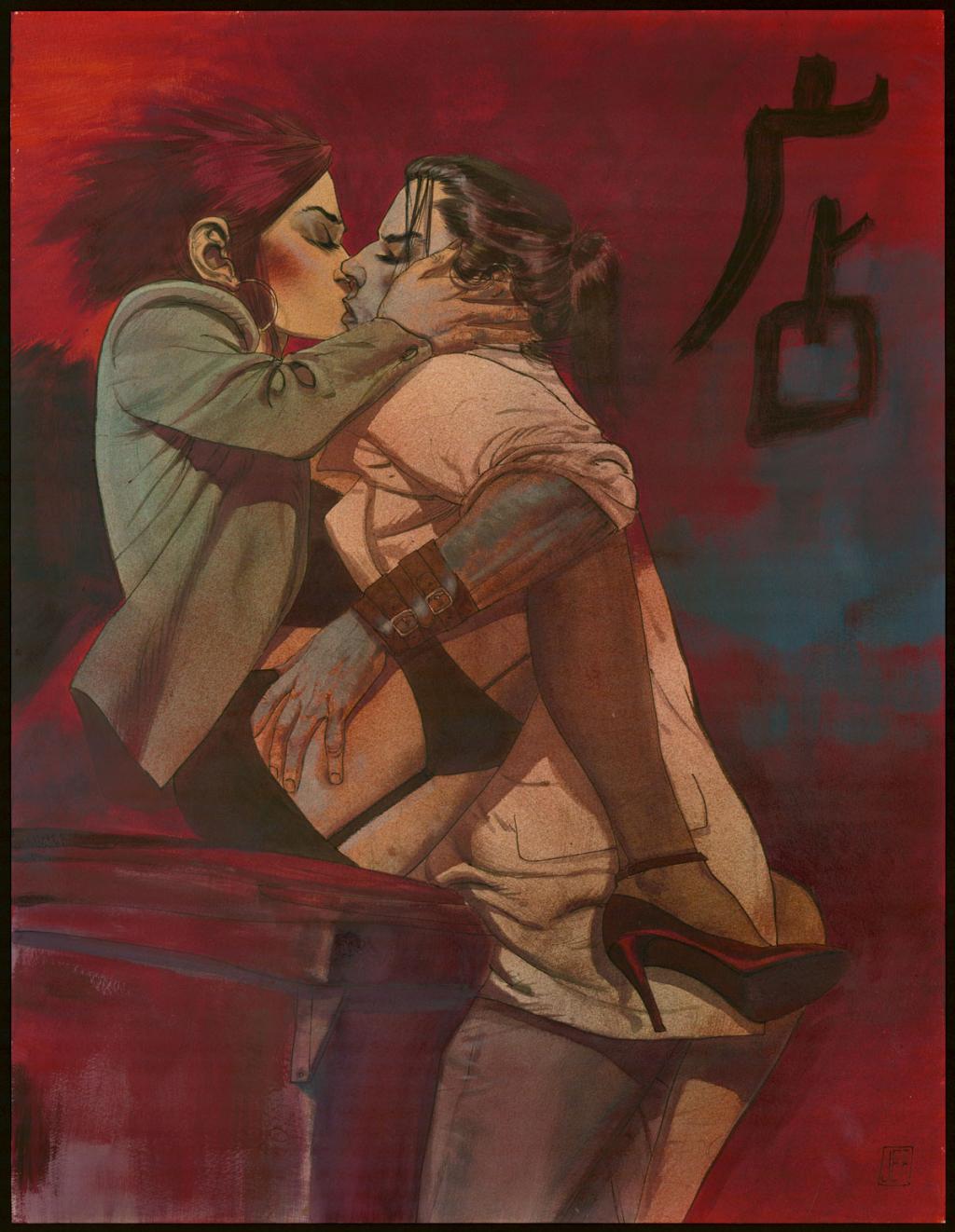 Illustration originale - bd réalisée d'après une idée de Walter Hill - Jef - Technique mixte - 3933