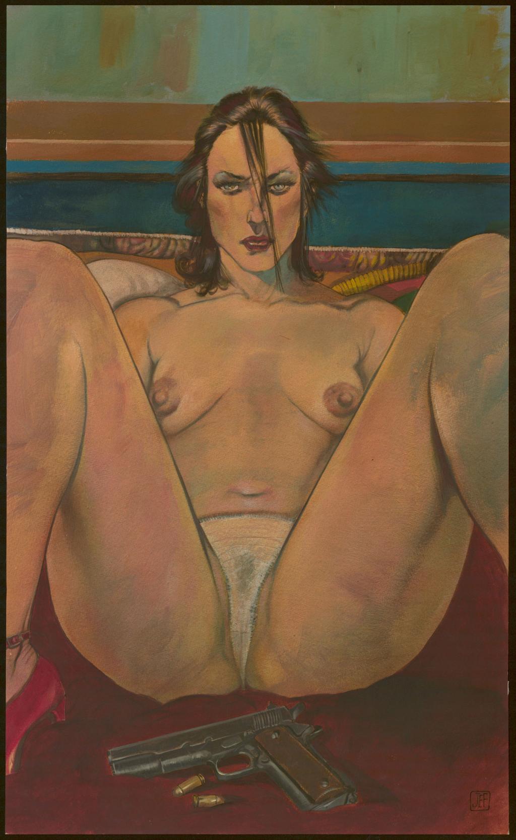 Illustration originale réalisée d'après la bd réalisée d'après une idée de Walter Hill. Tâche sur le "O" de Wong - Jef - Technique mixte - 3962