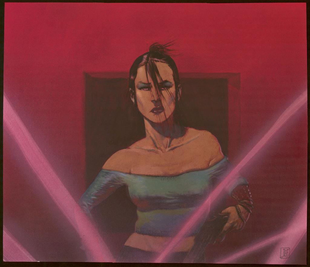 Illustration originale réalisée d'après la bd réalisée d'après une idée de Walter Hill. Tâche sur le "O" de Wong - Jef - Technique mixte - 3963