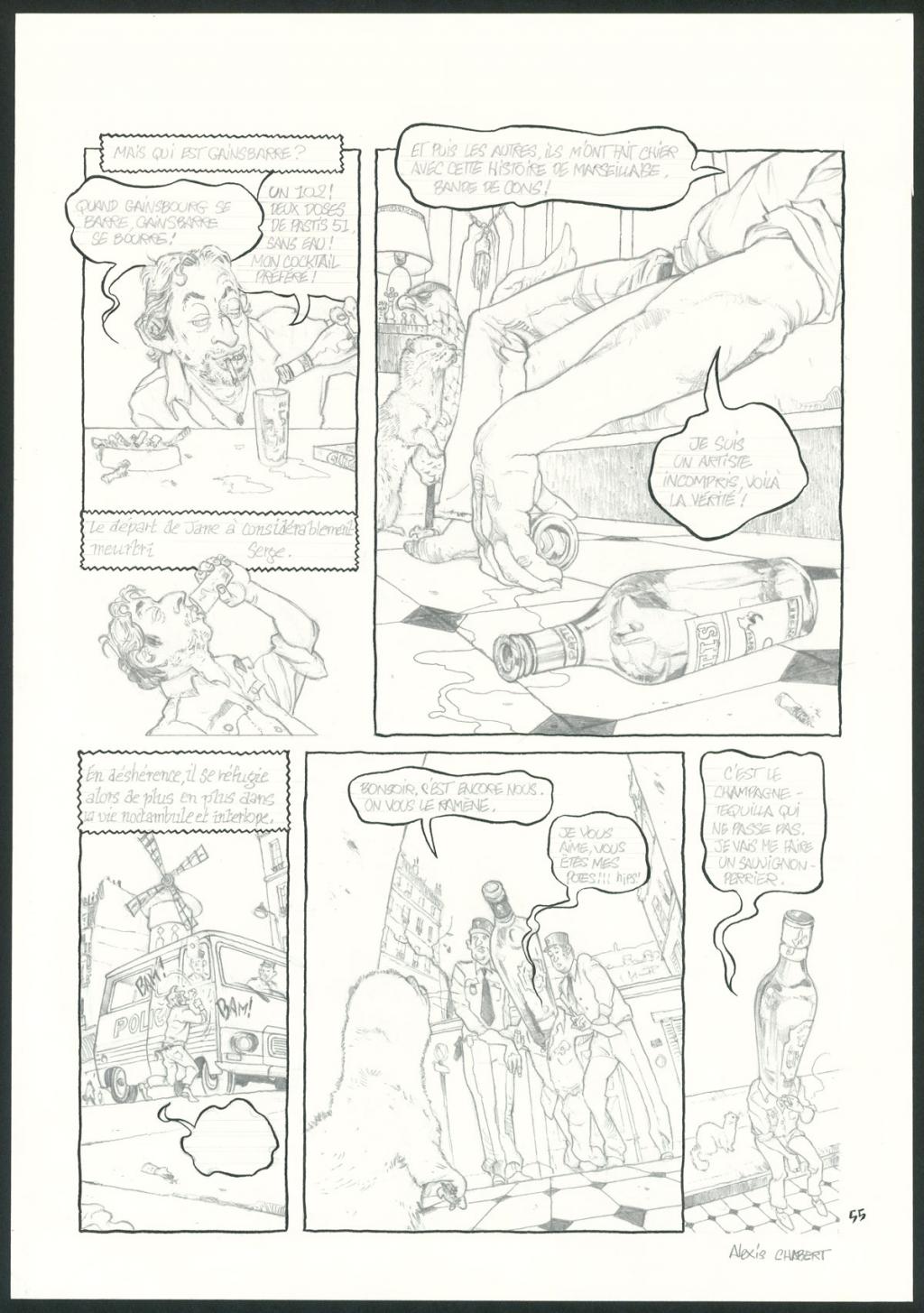 planche originale n°55 - Alexis Chabert - Encre de Chine et crayon sur papier - 3706