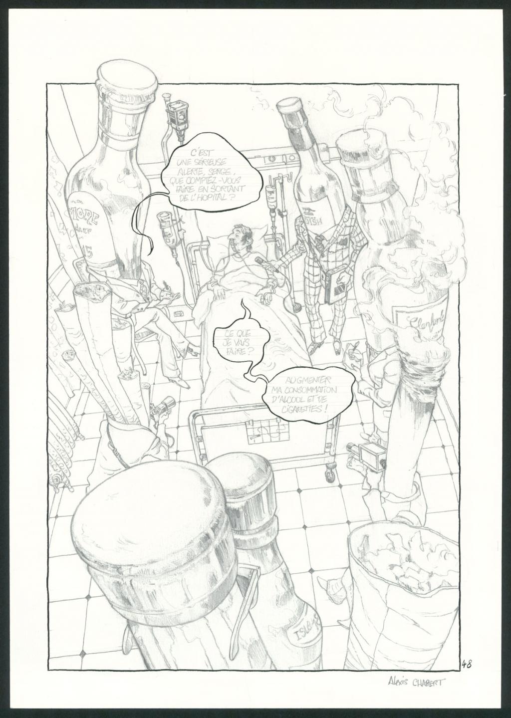 planche originale n°48 - Alexis Chabert - Encre de Chine et crayon sur papier - 3707