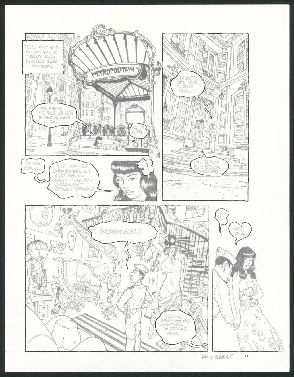 planche originale n°11 - Alexis Chabert - Encre de Chine et crayon sur papier - 3793