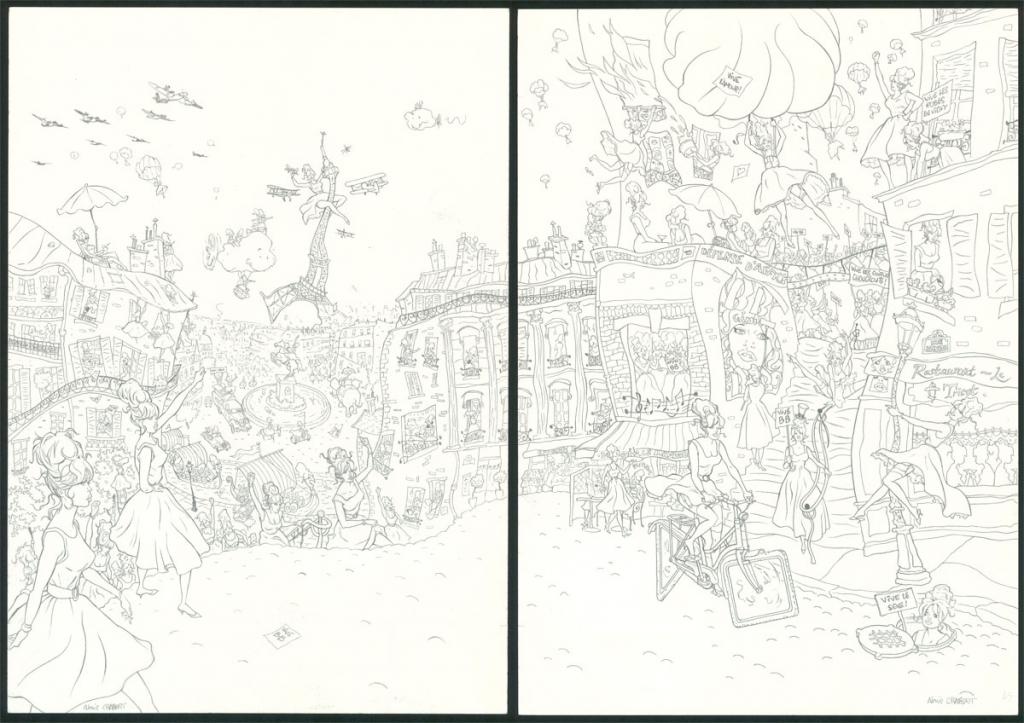 Double planche originale n°40-41 - Alexis Chabert - Crayon sur papier - 3795