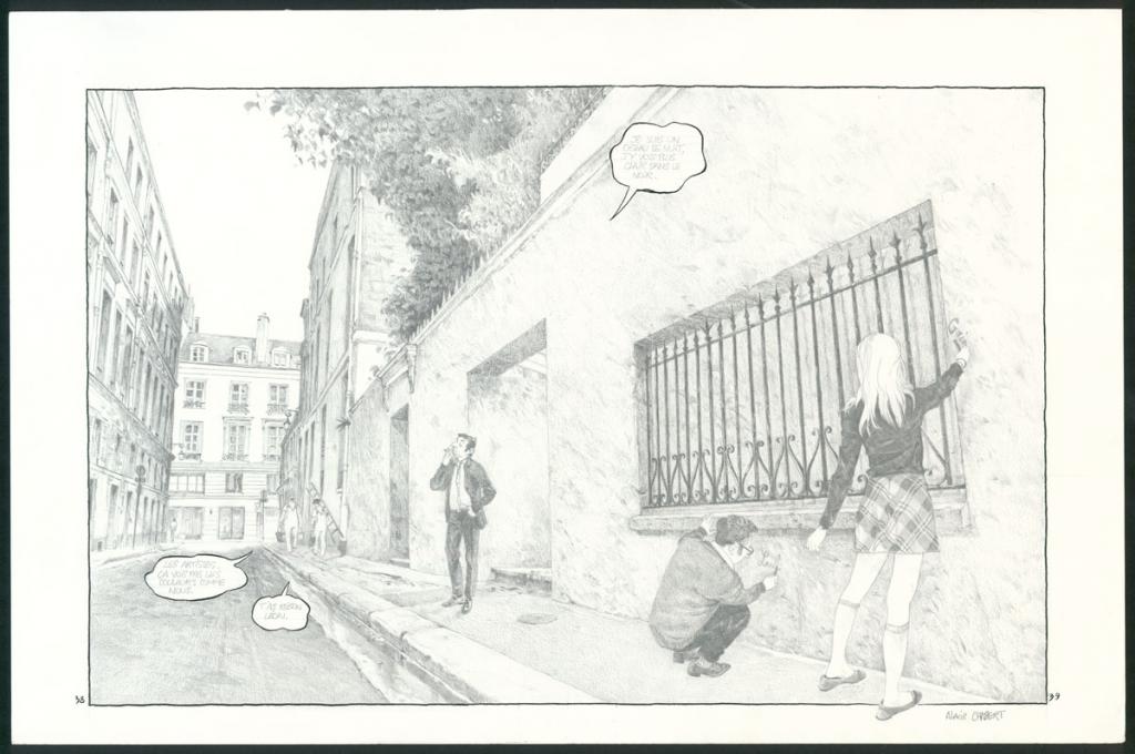 Double planche originale n°38-39 - Alexis Chabert - Encre de Chine et crayon sur papier - 3796