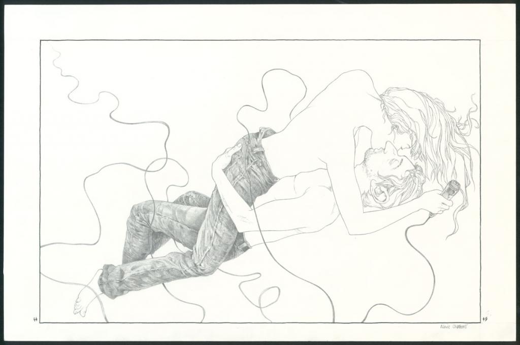 Double planche originale n°44-45 - Alexis Chabert - Encre de Chine et crayon sur papier - 3797