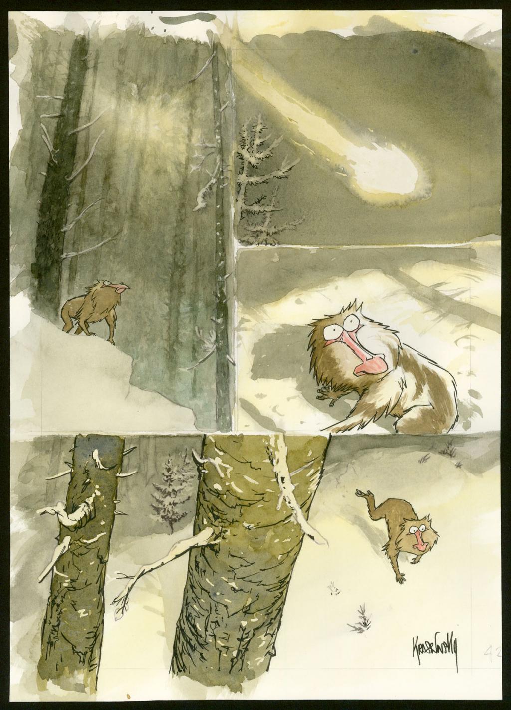 Planche originale - Jean-Paul Krassinsky - Aquarelle et encre de Chine - 3888