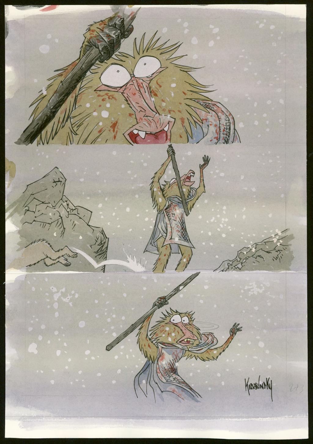 Planche originale - Jean-Paul Krassinsky - Aquarelle et encre de Chine - 3889