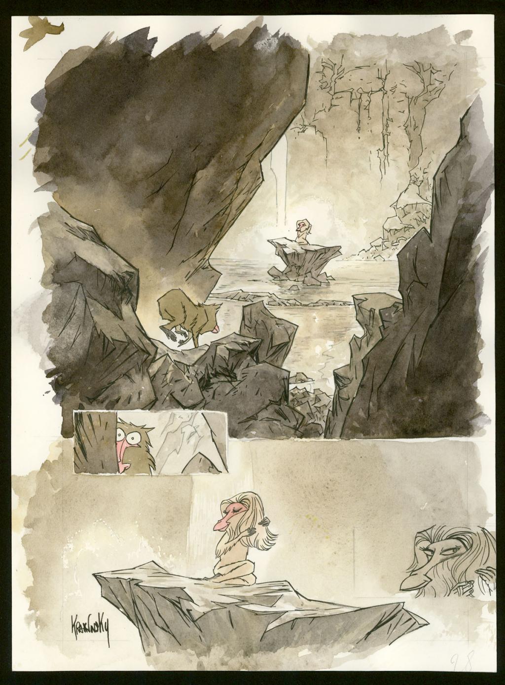 Planche originale - Jean-Paul Krassinsky - Aquarelle et encre de Chine - 3890