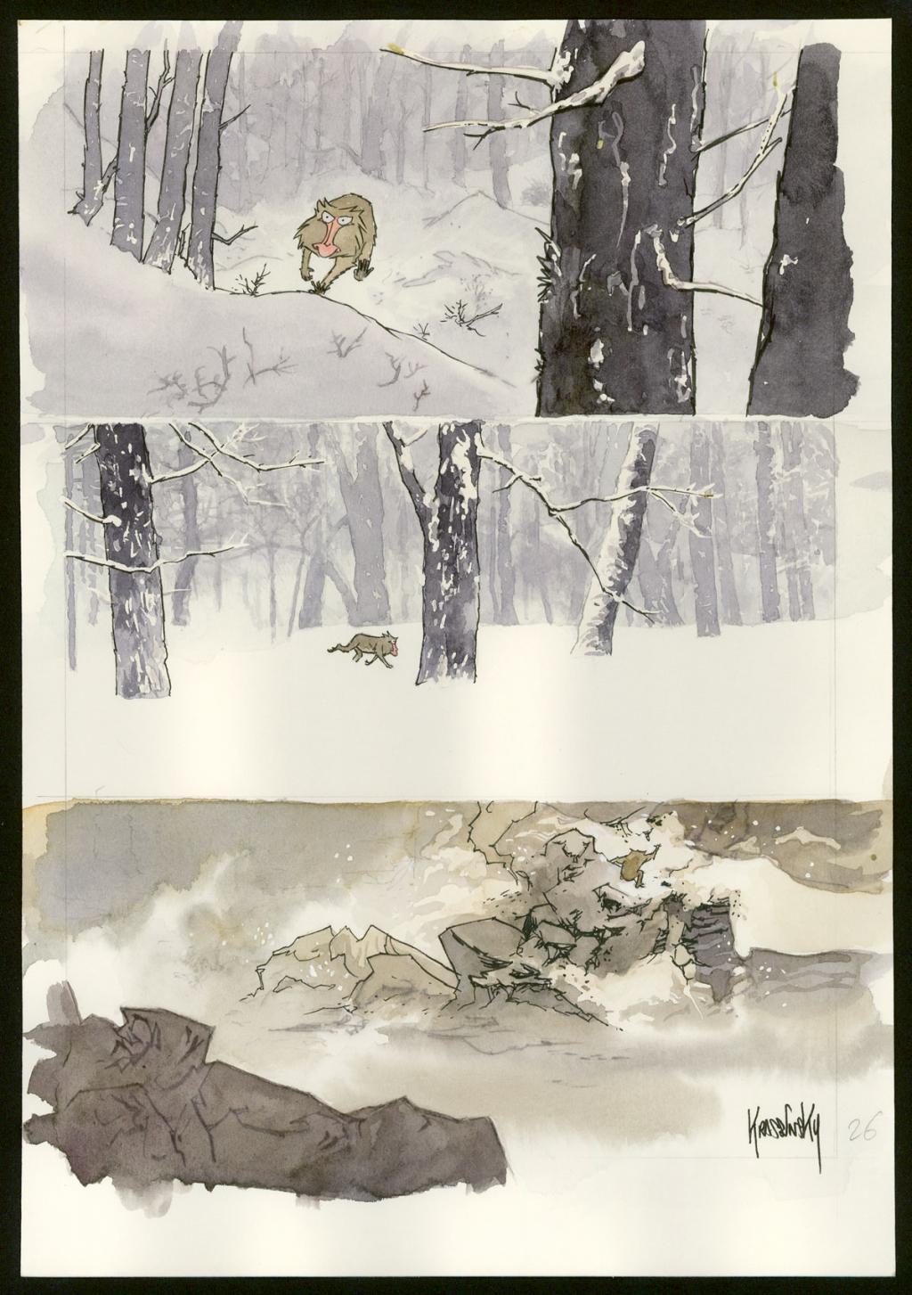 Planche originale - Jean-Paul Krassinsky - Aquarelle et encre de Chine - 3891