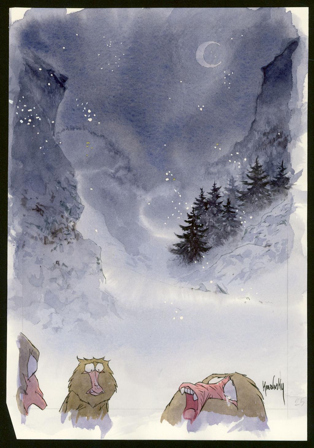 Planche originale - Jean-Paul Krassinsky - Aquarelle et encre de Chine - 3894