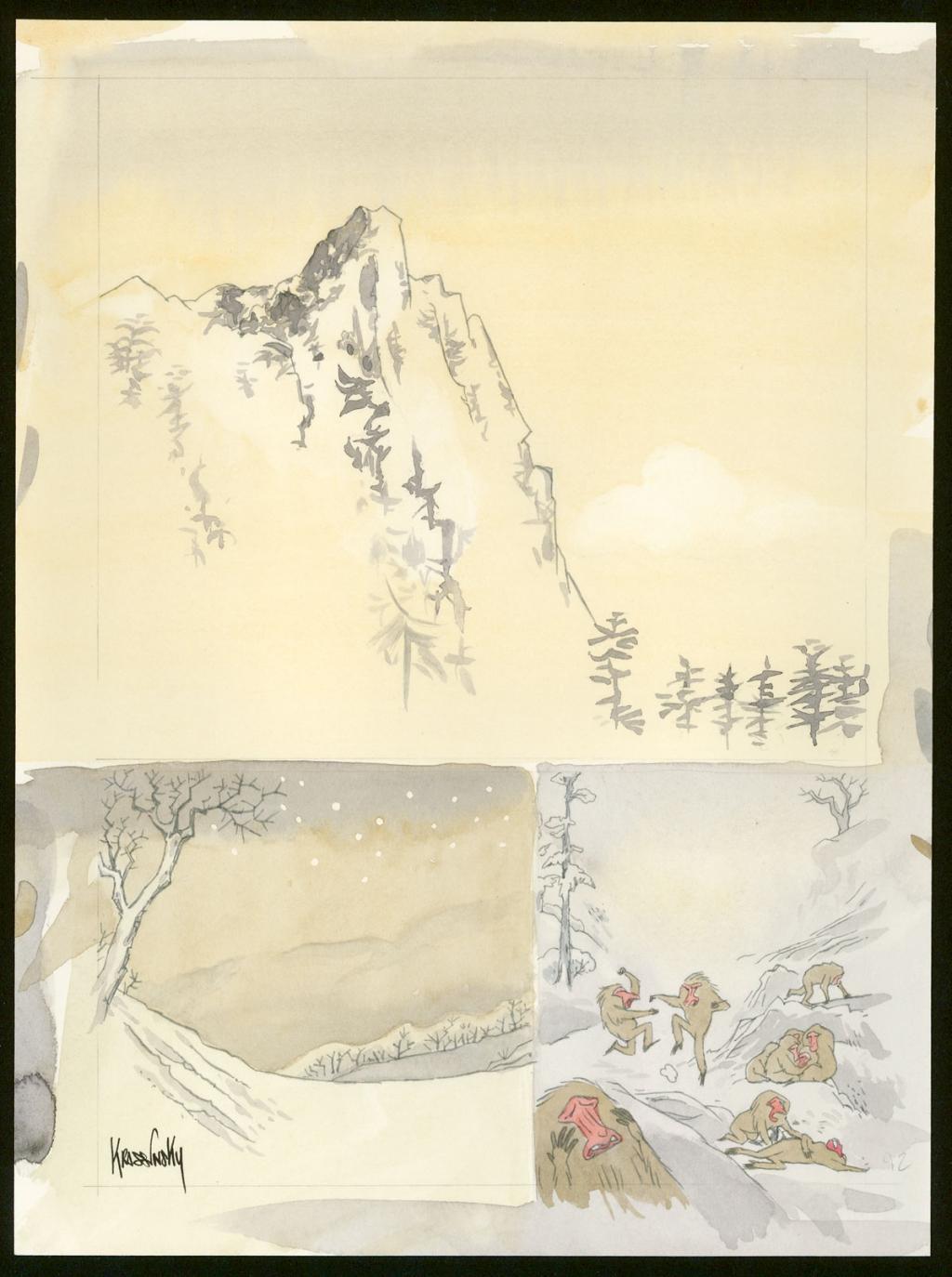 Planche originale - Jean-Paul Krassinsky - Aquarelle et encre de Chine - 3895