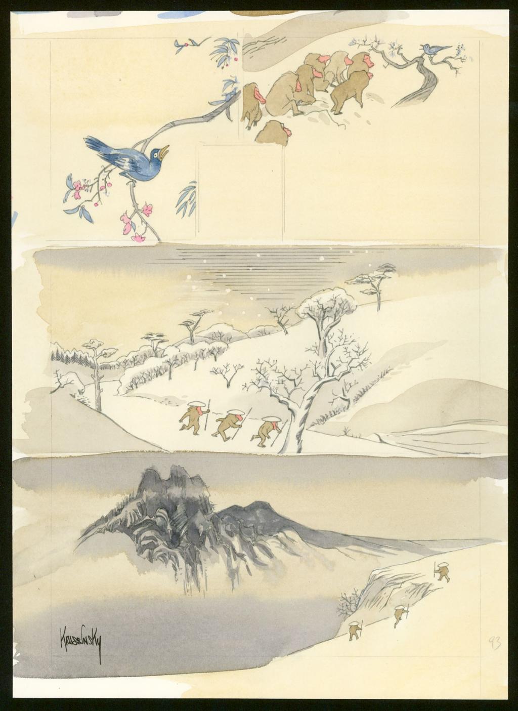 Planche originale - Jean-Paul Krassinsky - Aquarelle et encre de Chine - 4108