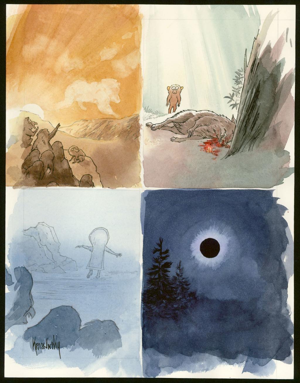 Planche originale - Jean-Paul Krassinsky - Aquarelle et encre de Chine - 4110