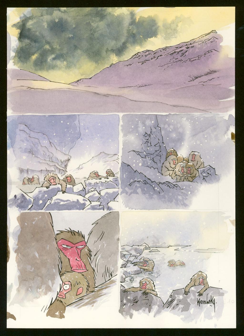 Planche originale - Jean-Paul Krassinsky - Aquarelle et encre de Chine - 3897