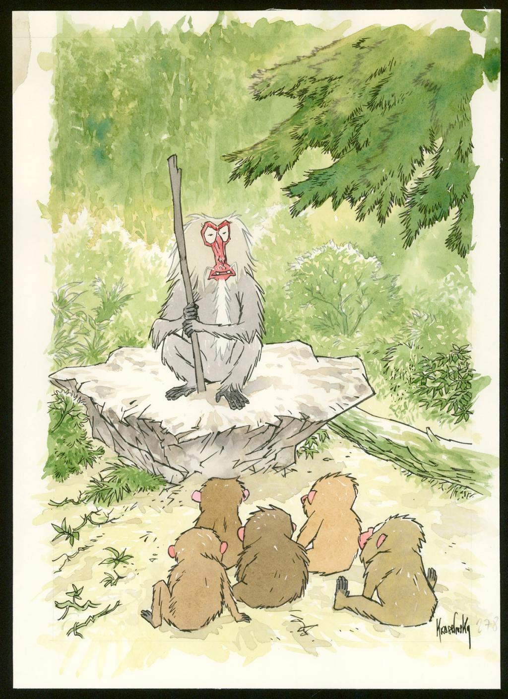 Planche originale - Jean-Paul Krassinsky - Aquarelle et encre de Chine - 3898