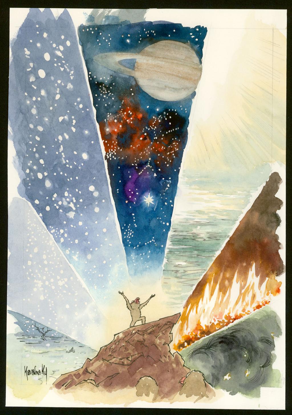 Planche originale - Jean-Paul Krassinsky - Aquarelle et encre de Chine - 3899