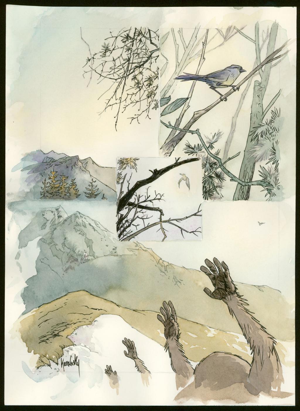 Planche originale - Jean-Paul Krassinsky - Aquarelle et encre de Chine - 3900