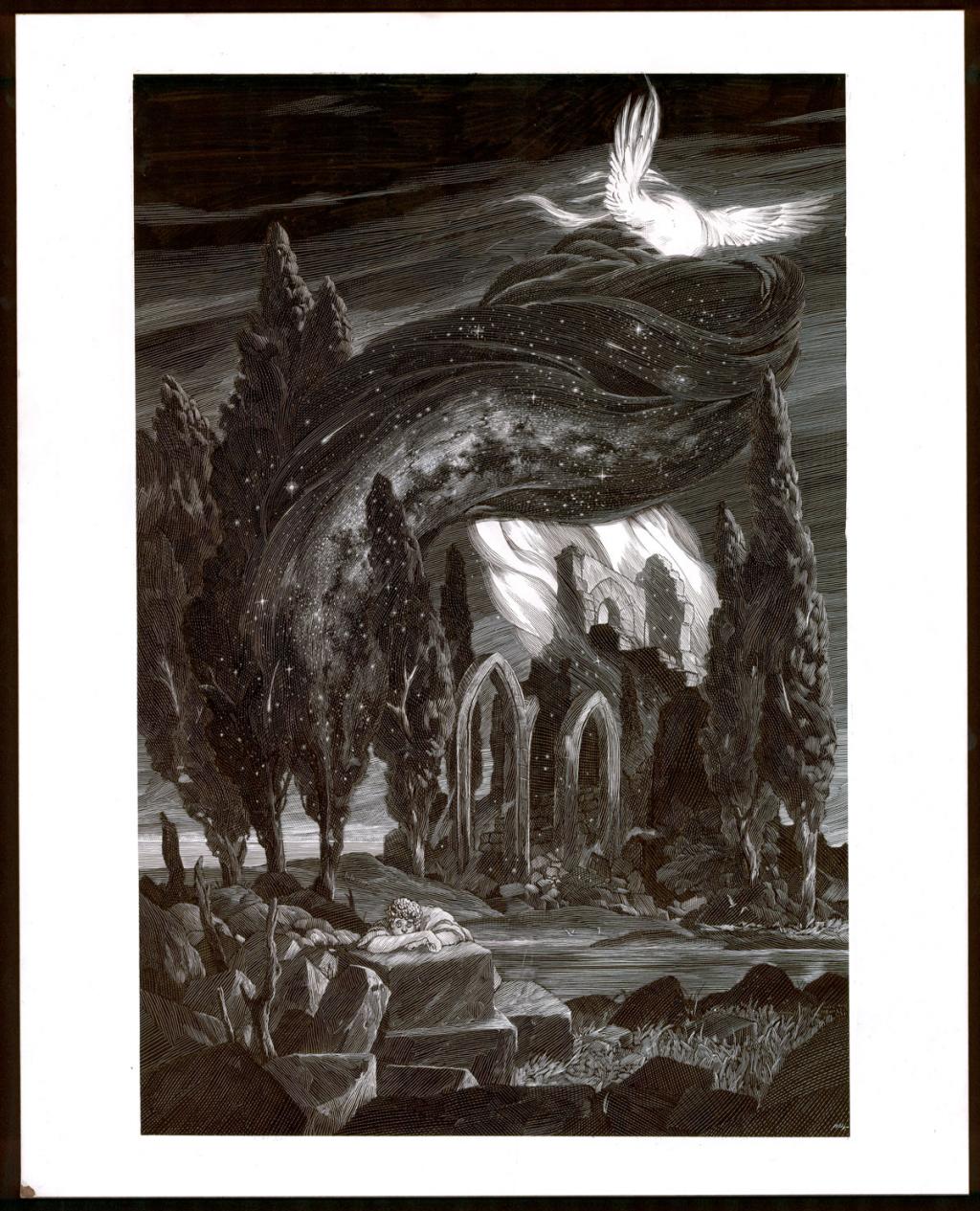 Illustration intitulée Les Variations Goldberg - Nicolas Delort - Carte à gratter - 3911