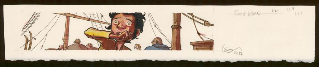 Planche originale avec case refaite - Leonard Chemineau - Aquarelle et encre de Chine sur papier - 3924