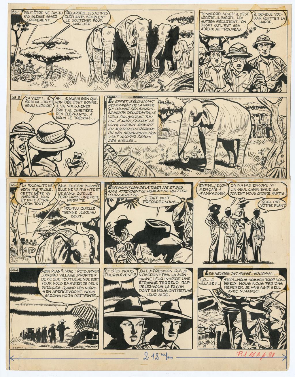 Planche originale n°65, prépubliée dans La Libre Junior en 1958 - Victor Hubinon - Encre de Chine sur papier - 4409