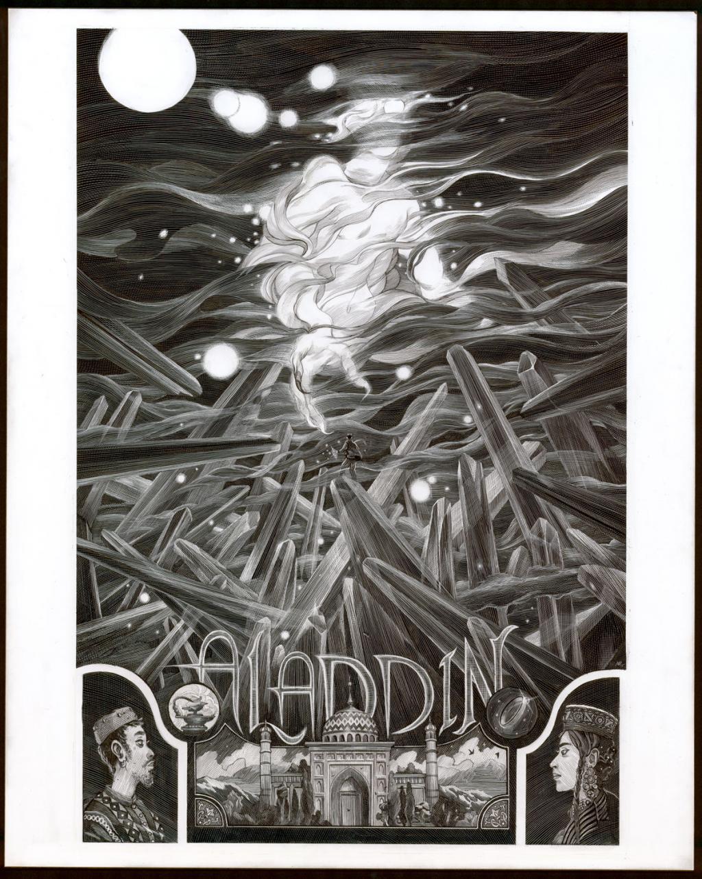 Illustration intitulée Aladdin - Nicolas Delort - Carte à gratter - 3914