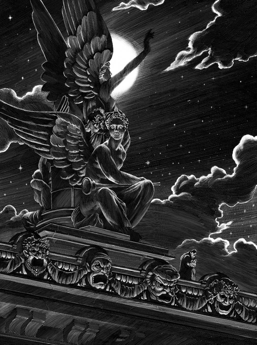 Illustration intitulée Le Fantôme de l'opéra - Nicolas Delort - Carte à gratter - 3915