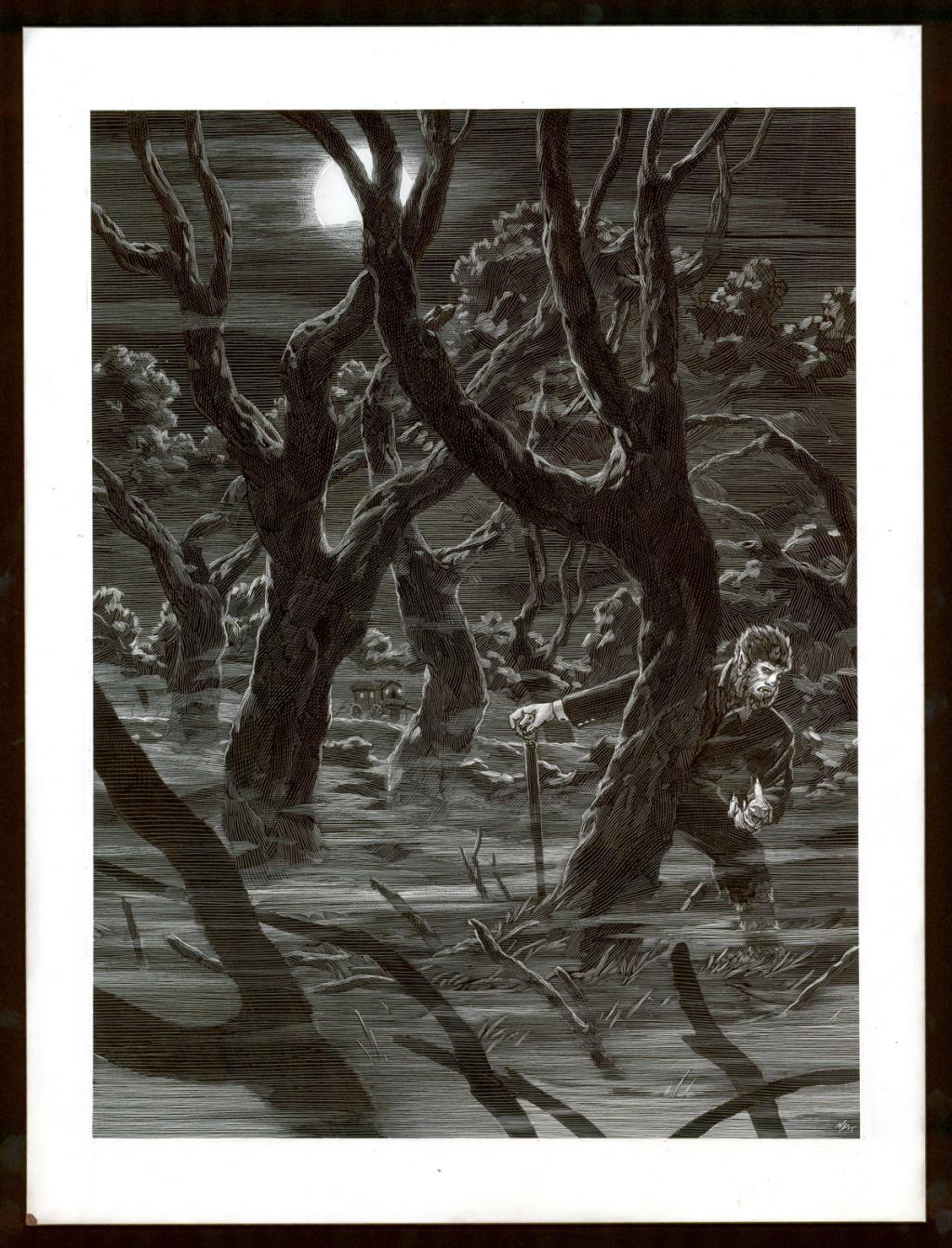 Illustration intitulée Le Loup-garou - Nicolas Delort - Carte à gratter - 3916