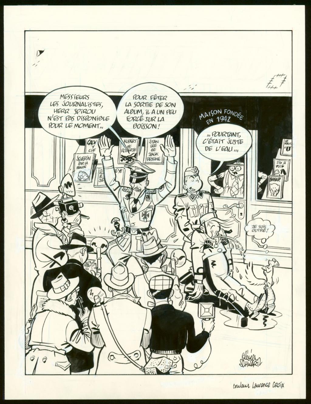 Illustration originale pour un ex-libris édité par Multi-BD - Olivier Schwartz - Encre de Chine sur papier - 6155