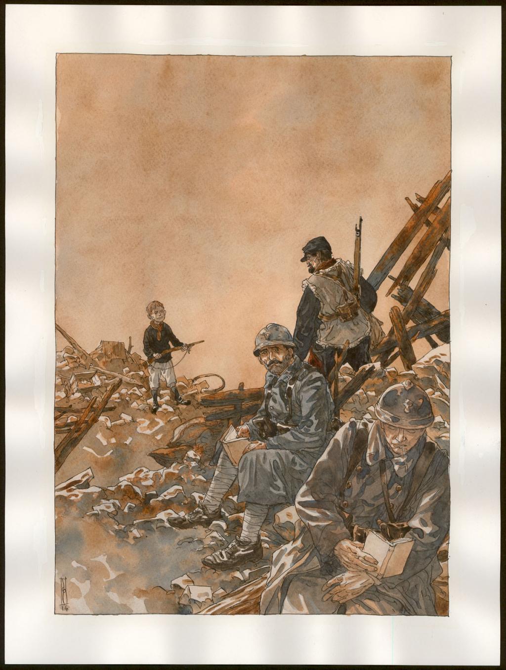 illustration originale réalisée pour la Philharmonie de Paris ( " jeux de guerre, jeux de vilains " ) - Maël - Encre de couleur et encre de Chine sur papier - 5214