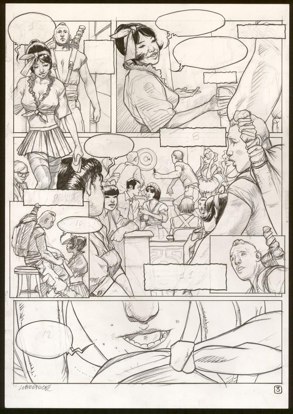 planche originale de bd sur un scénario de JD Morvan - Tanino Liberatore - Mine de plomb sur papier - 3851