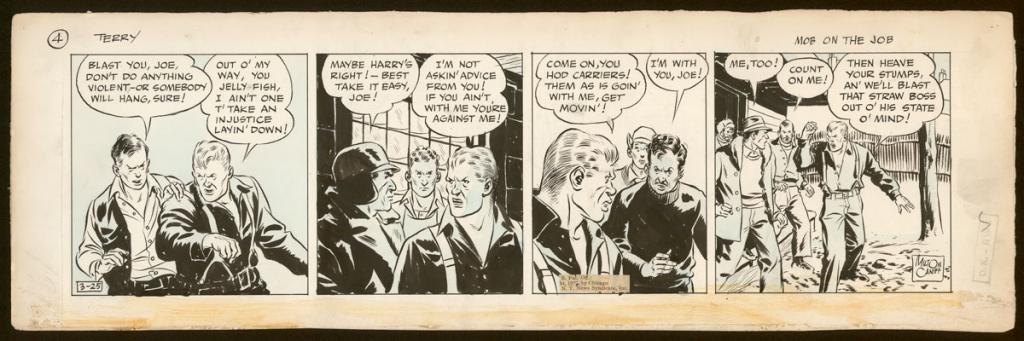Strip original - Mob in the Job - Milton Caniff - Encre de Chine sur papier - 3854
