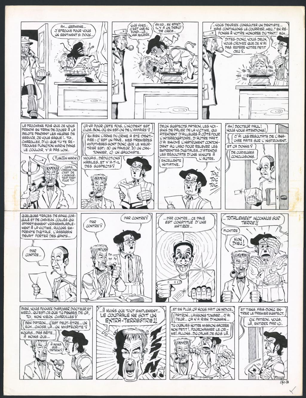 Planche originale n°2 pour l'histoire complète L'assassin vient du Cosmos en 4 pages - Marcel Gotlib - Encre de Chine sur papier - 5885