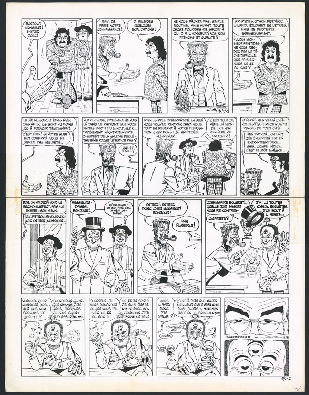 Planche originale n°3 pour l'histoire complète L'assassin vient du Cosmos en 4 pages - Marcel Gotlib - Encre de Chine sur papier - 5886